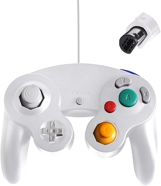 Beinhome Wired Gamecube Controller for Nintendo Wii Wii U,Classic Video Game Remote Joypad Gamepad Joystick Controller Compatible with Nitendo Gamecube/Wii Console,White