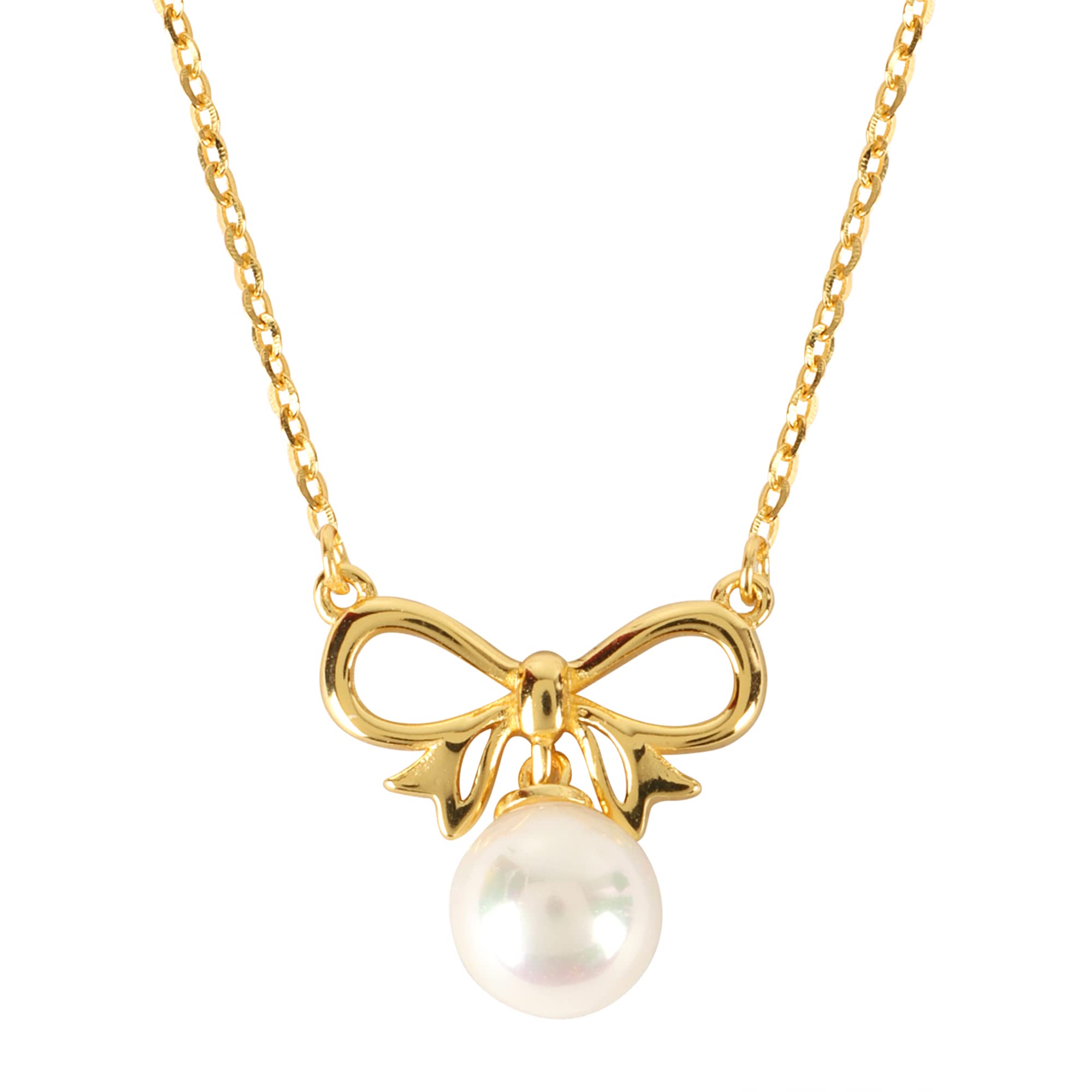 Furn Aspire 925 Sterling Silver Plated with 18KGold Bow knot with Fresh Water Pearl Pendant Necklace for Parties Regular Wear Special Occasions Pearl jewellery for Women/Girls with 925 Authenticity certificate. (Gold) (B0BLHP9GVY) Amazon Price History, Amazon Price Tracker