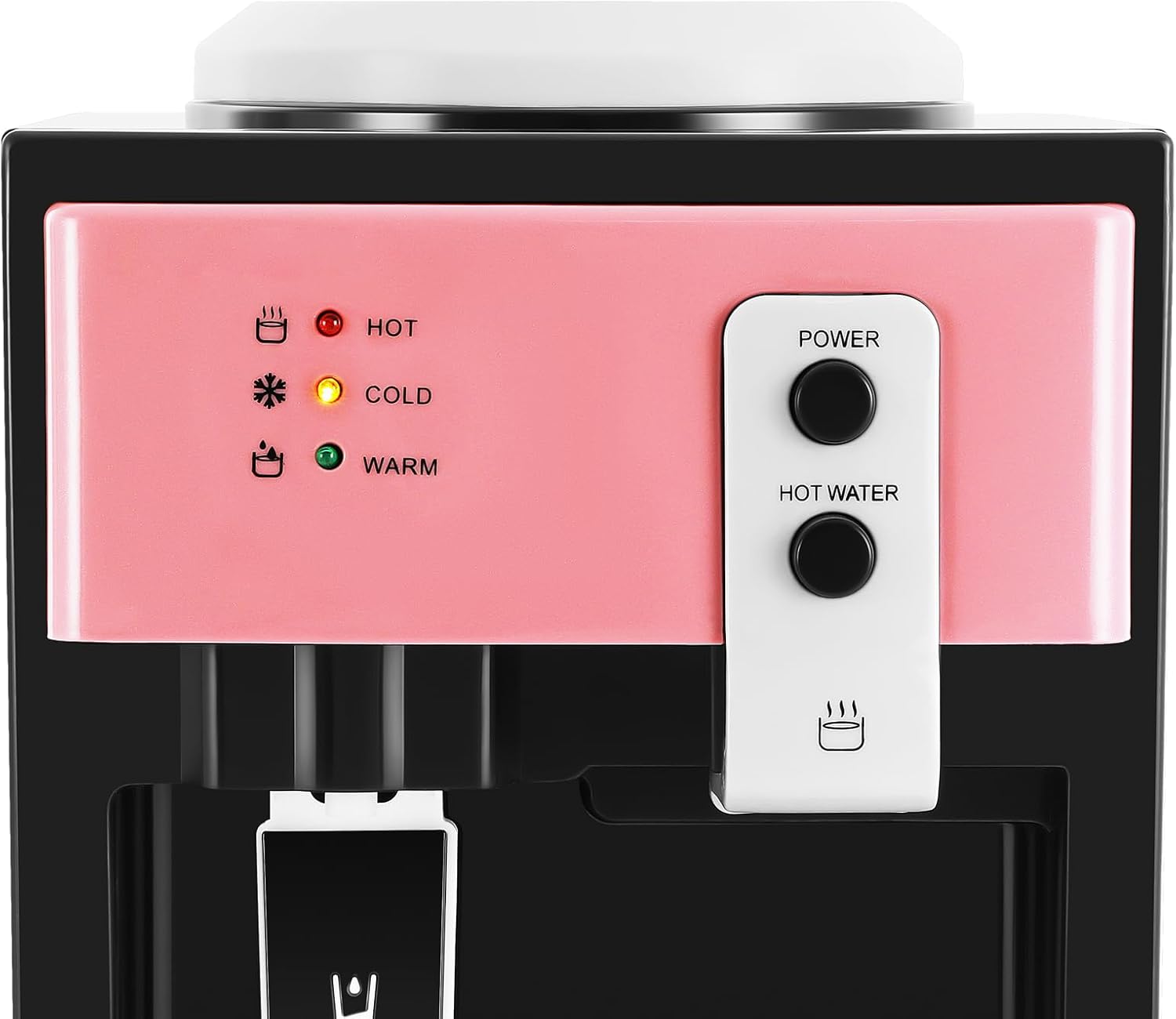 Desktop Electric Water Dispenser, Pink Top Loading Water Dispensers, 5 Gallon Electric Hot Cold Water Dispenser Small Table Drinking Machine for Office,Home