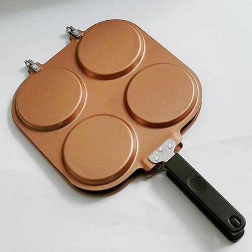 Placa de tortilla de doble cara de 4 tazas de doble cara Placa antiadherente para panqueques plegable antiadherente para panqueques Herramientas de