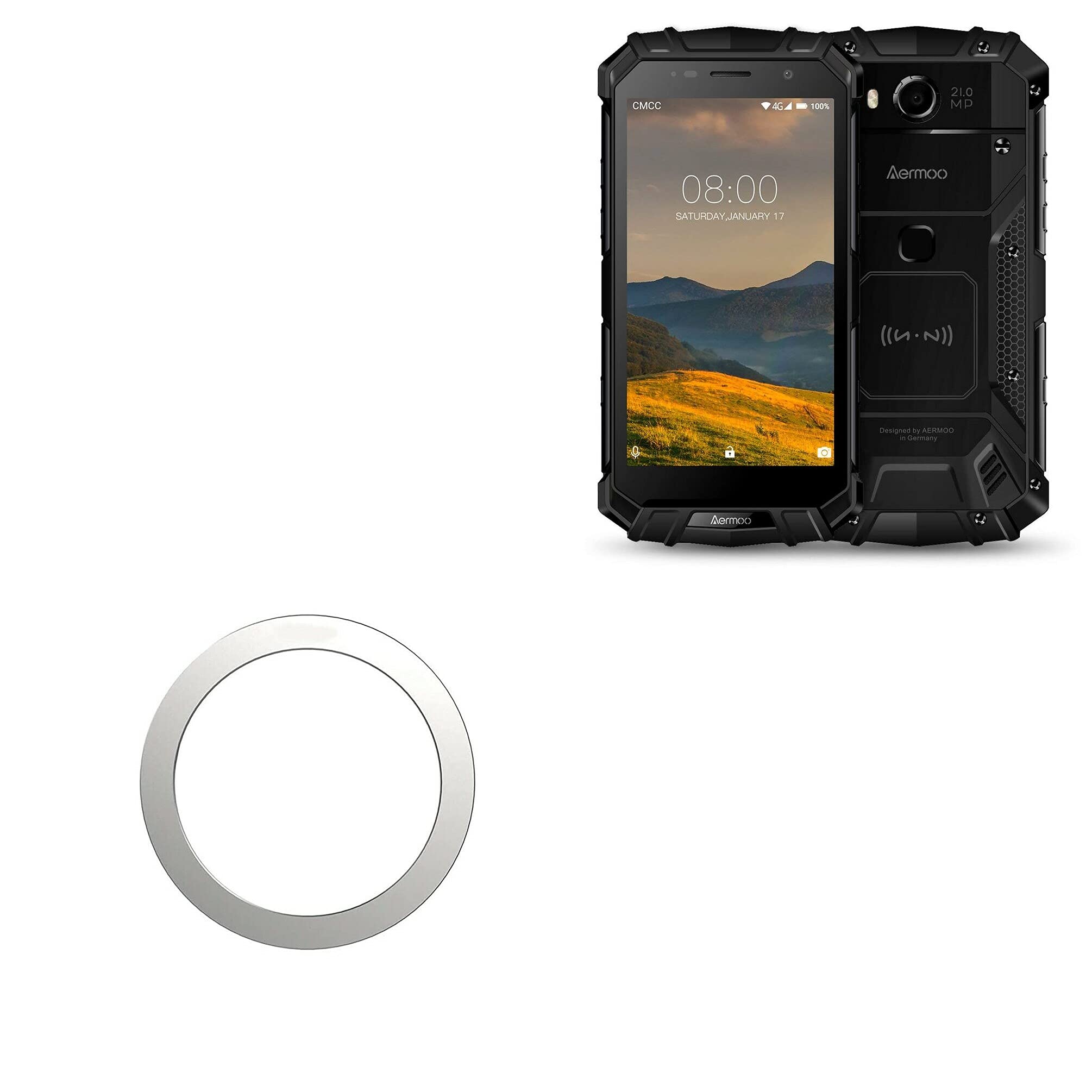 BoxWaveSmart Gadget for Aermoo M1 (Smart Gadget MagnetoSafe Ring, Add Magnet Functionality Adhesive Alloy for Aermoo M1 - Metallic Silver