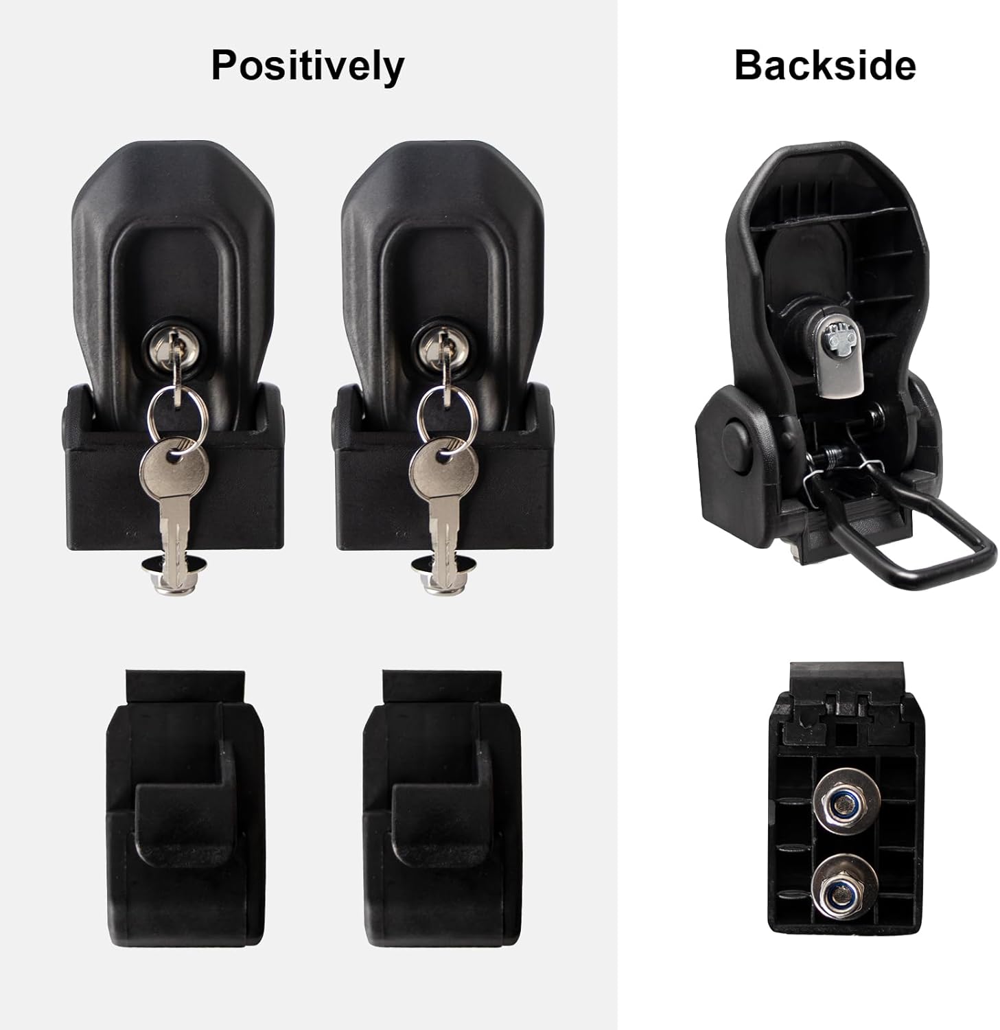 Locking Hood Latches with Keys Fits 2018 2019 2020 2021 2022 2023 2024 for Jeep Wrangler JL/Gladiator JT Anti-Theft Hood Latch Cover Catch Buckle Lock Kit Black (2PCS)