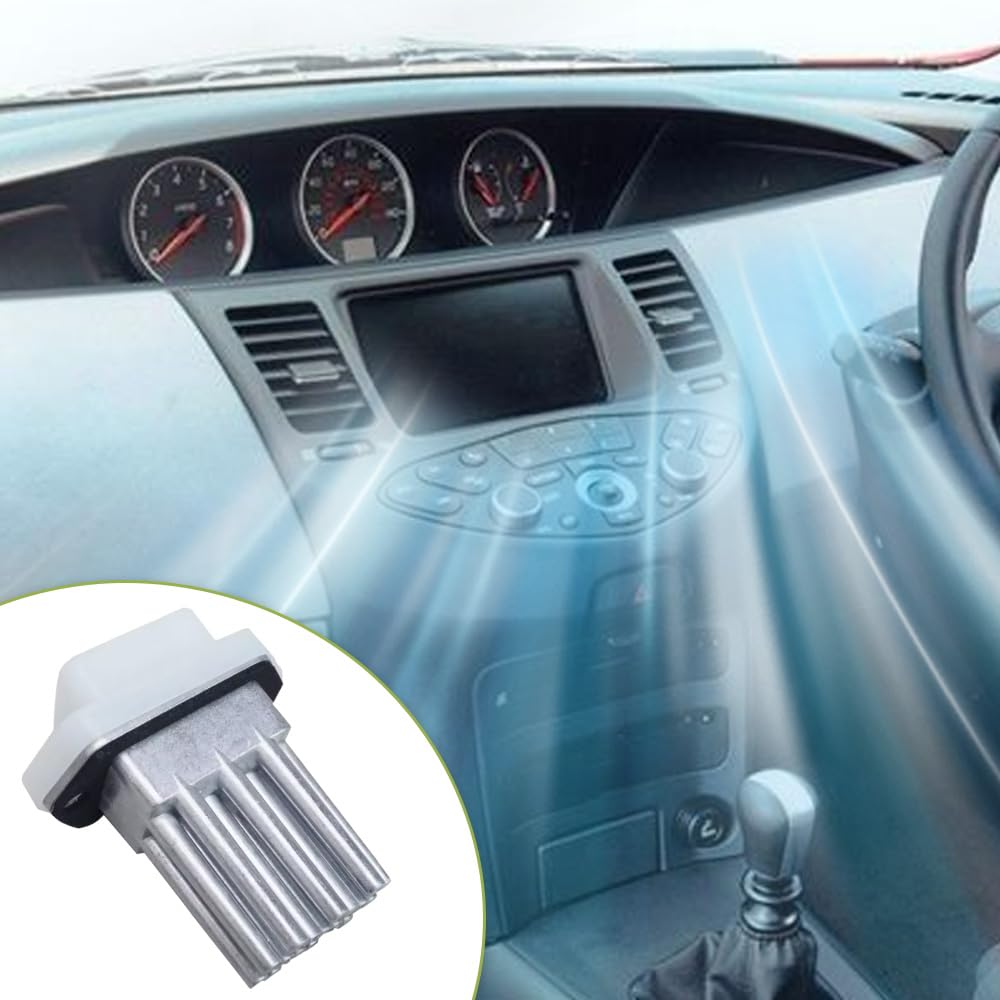 1 resistencia de motor de ventilador HVAC de 3 pines compatible con Nissan Primera P12 Almera N16 Almera Tino V10 Navara D22 Series con control de clima automático