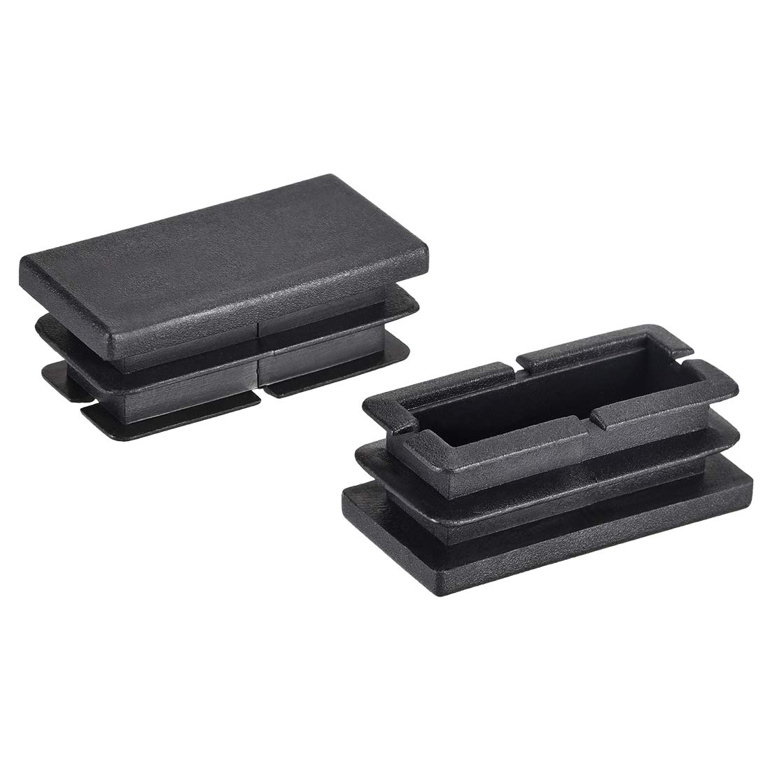 uxcell40mm x 20mm Rectangle PP End Cap Desk Chair Furniture Leg Foot Cover Insert Black 20 Pcs