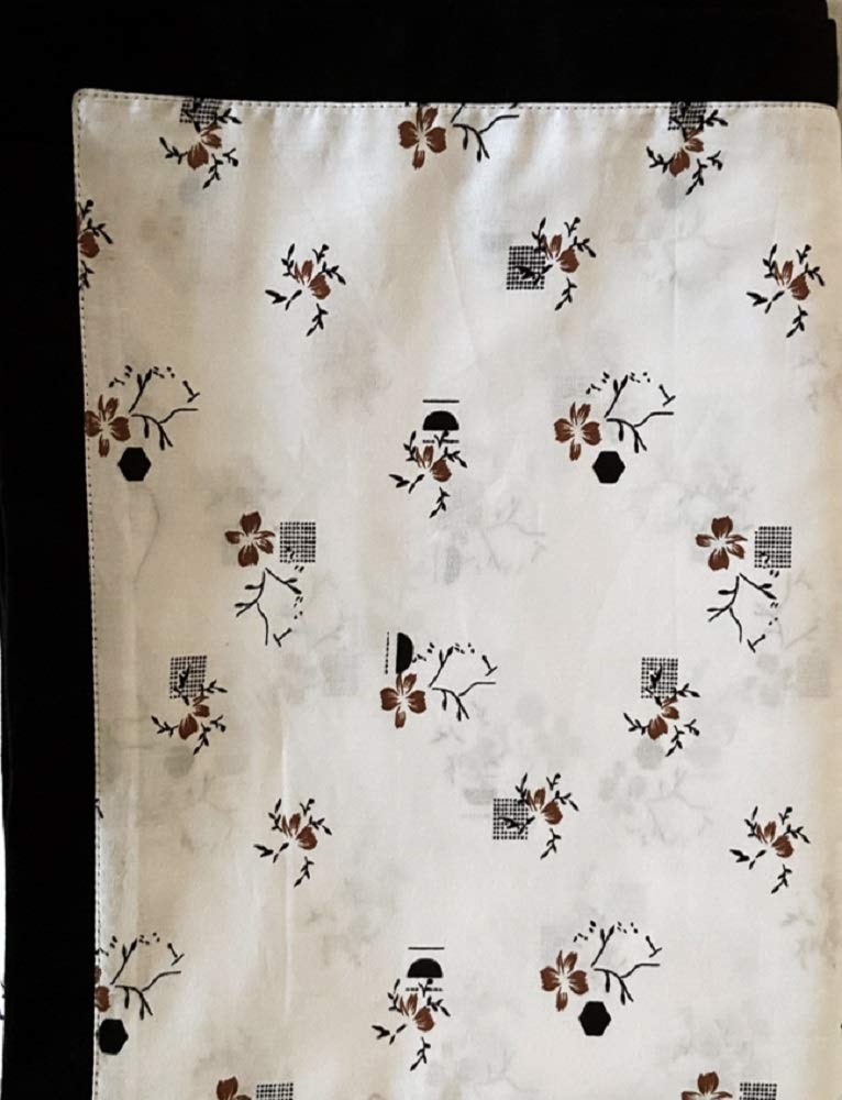 Arka Home Products 100% Pure Cotton Printed Dohar - Comforter Reversible Double-Layered (Double, White Base with Brown Flowers)