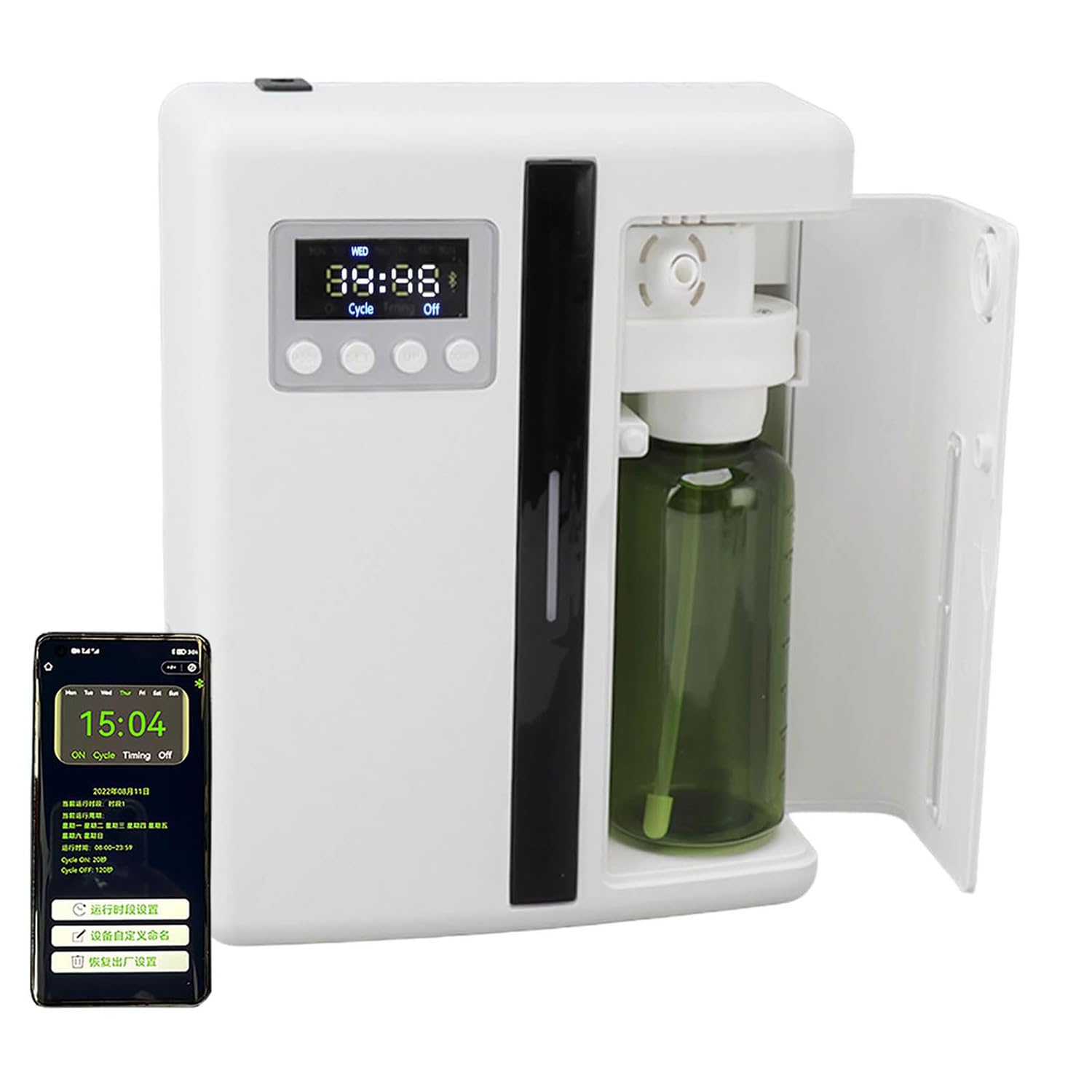 Difusor de aceite esencial, máquina inteligente de aromaterapia con control remoto y temporizador, difusor de aroma de aire para el hogar, oficina, yoga, cobertura de 300 m³