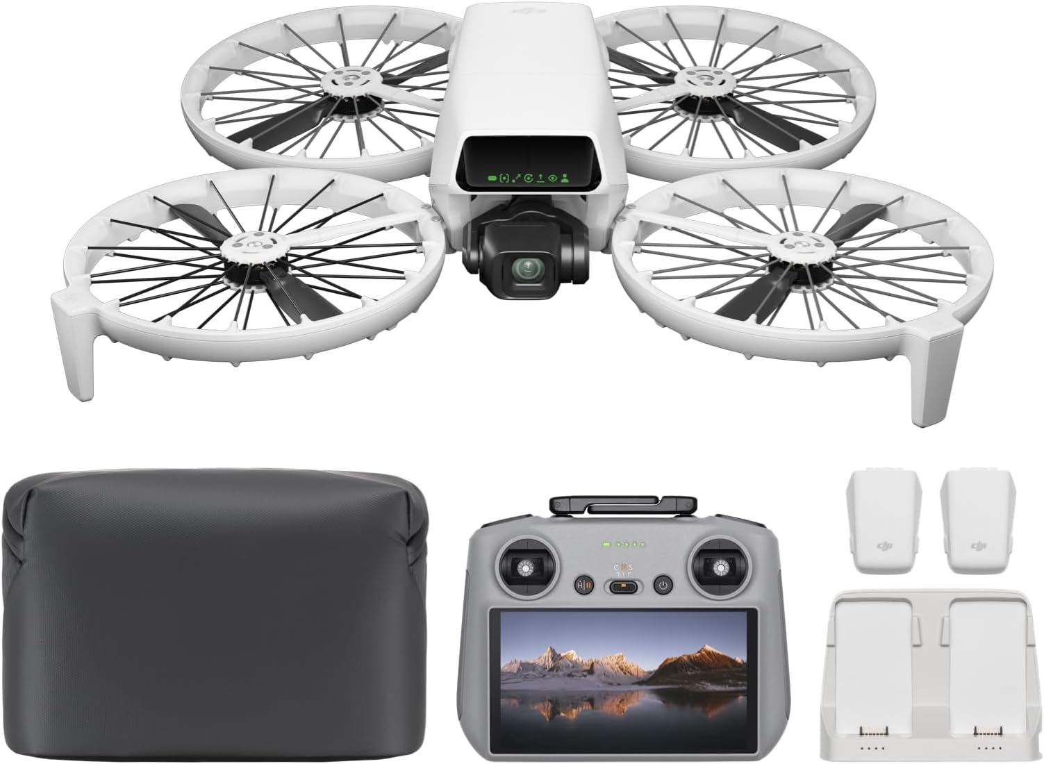 Flip Fly More Combo With RC 2 Screen Remote Controller, Drone With 4K UHD Camera for Adults, Palm Takeoff, Auto Return, Intelligent Flight, 3 Batteries for 93-Min Flight Time