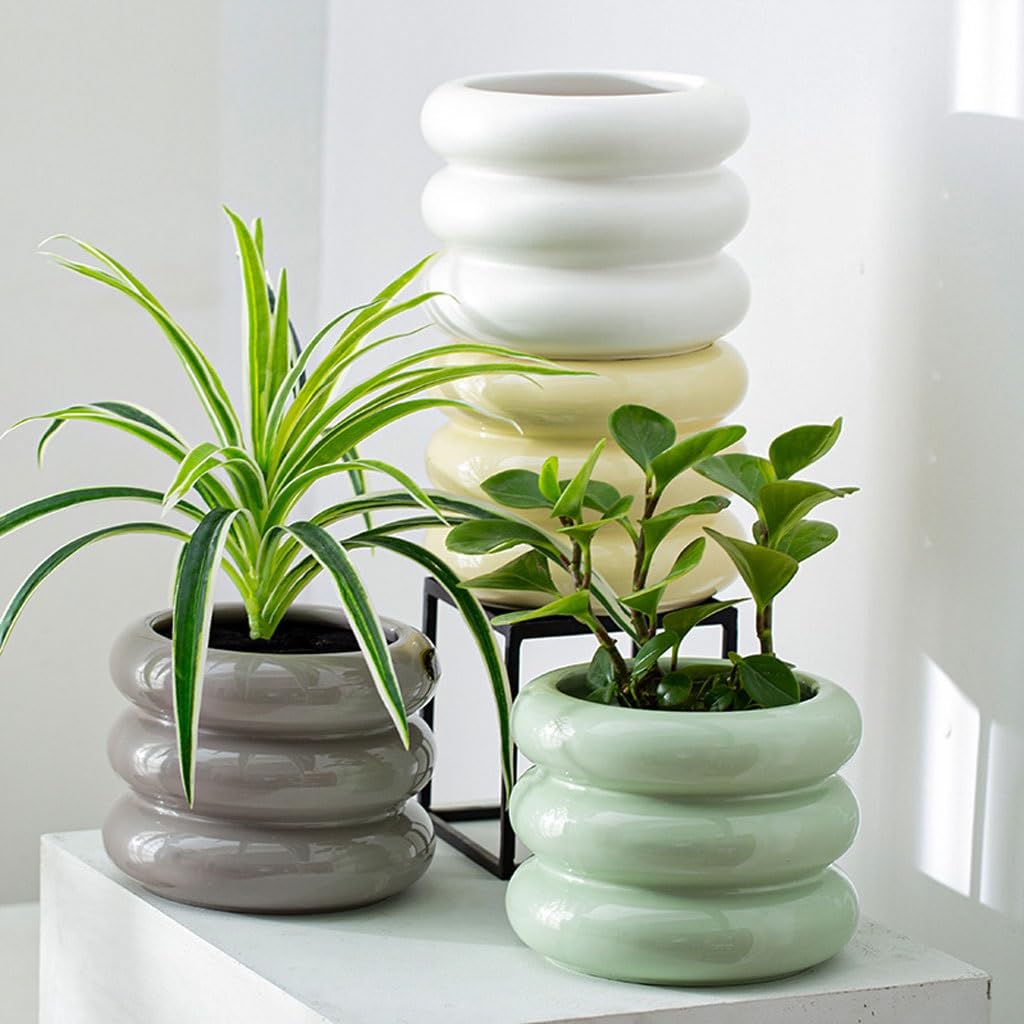 Doniczki ceramiczne Nordic Ceramic Flowerpots, lekkie luksusowe doniczki, odpowiednie na balkony, salony, sypialnie i stoły jadalne Doniczki,B-One Size