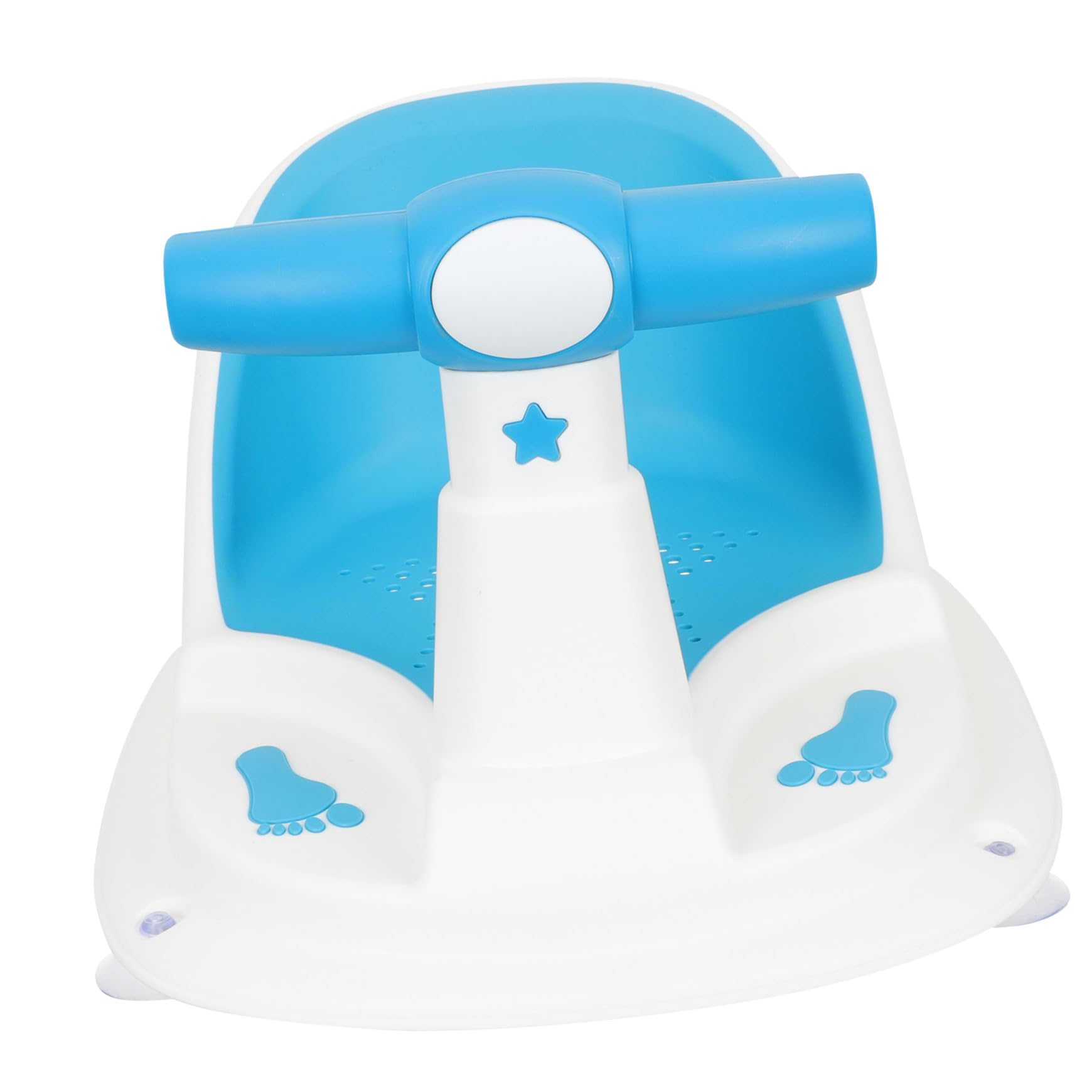 Asiento De Bañera Para Ñiño Antideslizante Azul Respaldo, Ventosas De Seguridad, Silla De Baño Para Niños De 6 a 12 Meses, Material Duradero, Adecuado Para Baño Seguro y Cómodo