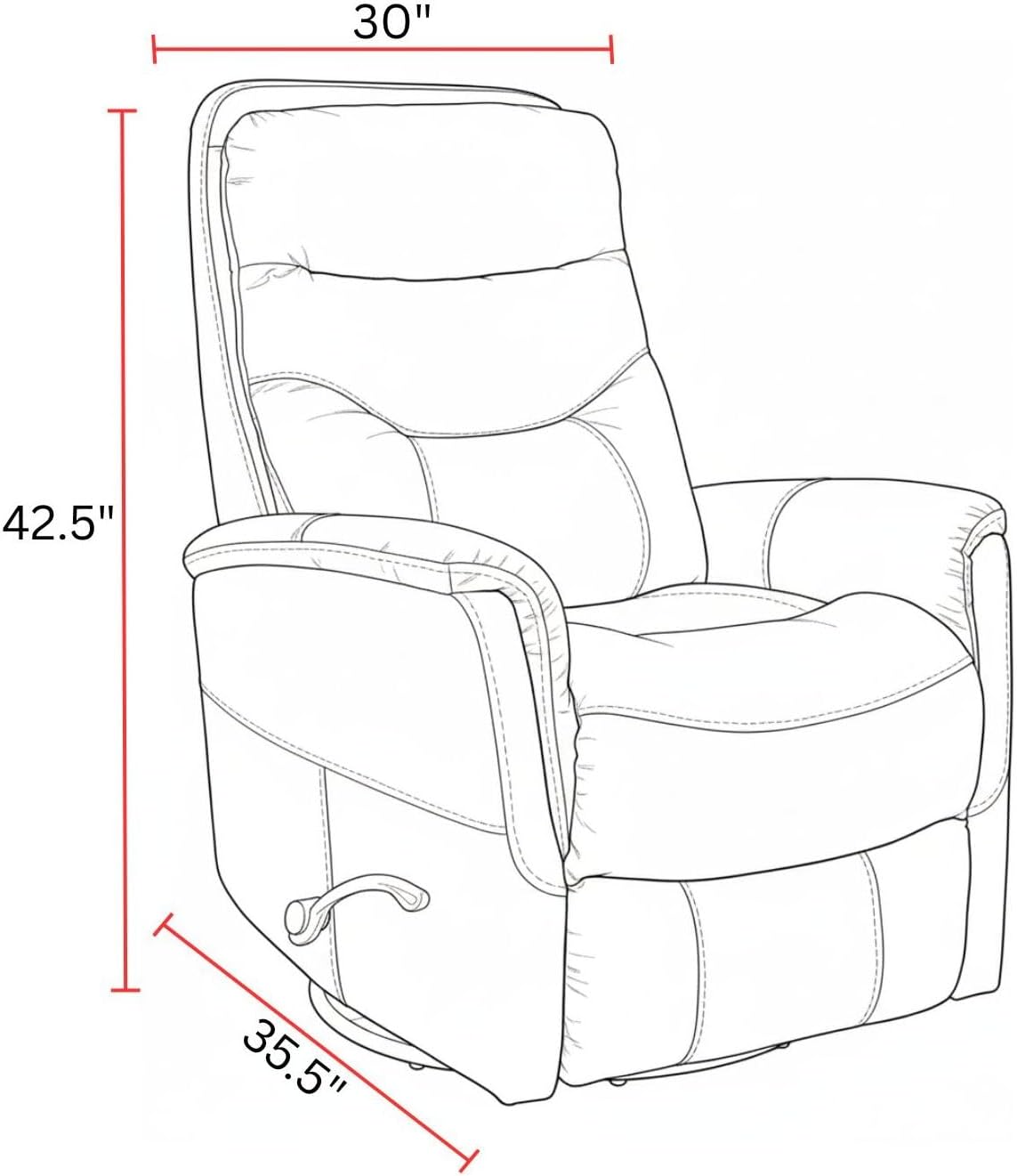 Parker Living Gemini - Rouge Recliner Chair Two Pack Swivel Glider Nursery Chair Top Grain Leather with Match Comfortable Nursing Recliner Chairs