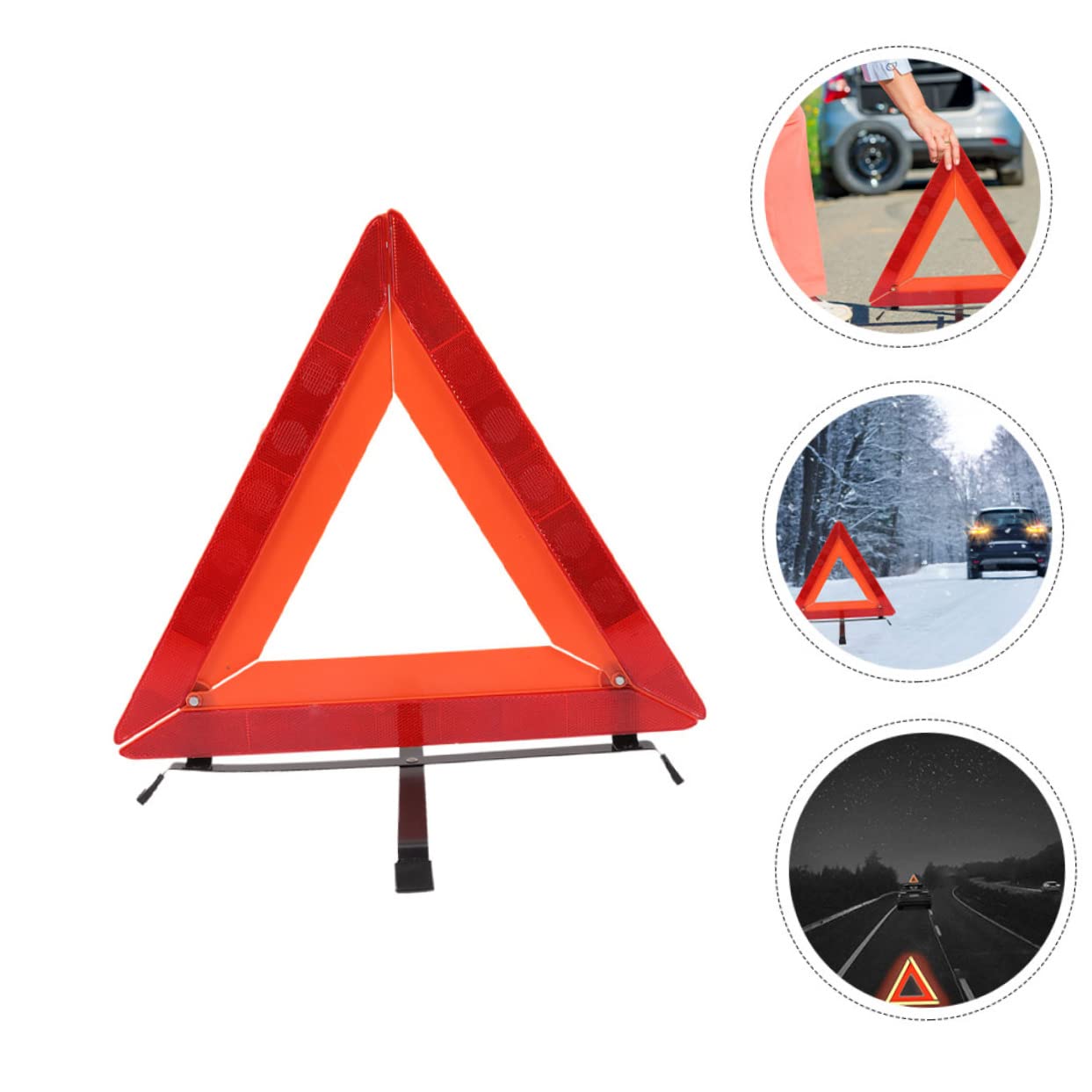 Triangolo Segnalazione Auto Rosso in Plastica 1 Pezzo | Segnaletica di Sicurezza, Cartello Allarme, Alta Visibilità, per Emergenza Stradale e Veicoli