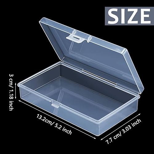 Vista 2 de SATINIOR Paquete de 12 recipientes de almacenamiento de cuentas de plástico transparente con tapa con bisagras para cuentas y más