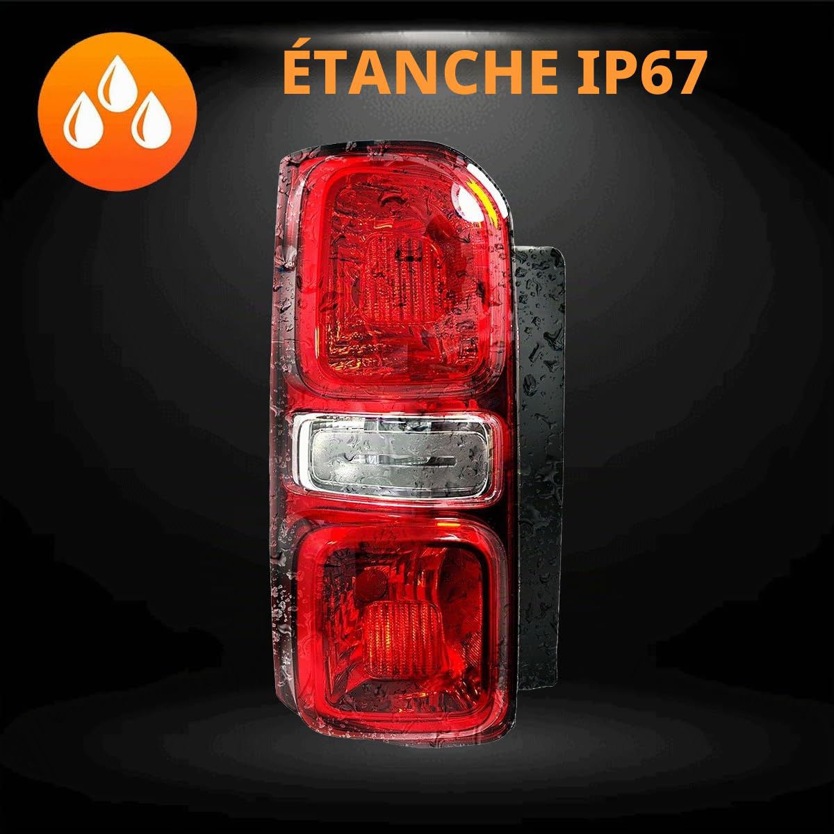 Générique Feu arrière Feux arrière Gauche Compatible avec Peugeot Expert Citroen Jumpy Toyota Proace Opel Zafira Vivaro 2016-968311548000002 SU001A4081 9808243180 E-Mark