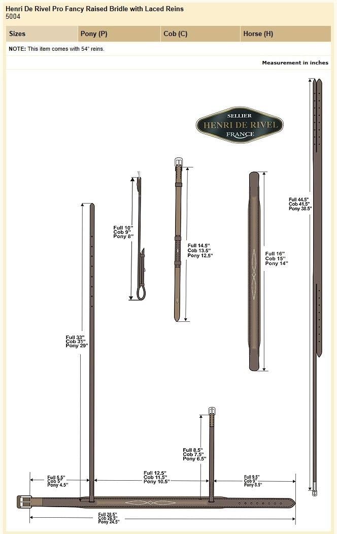 Henri de Rivel Pro Fancy Raised Bridle with Laced Reins