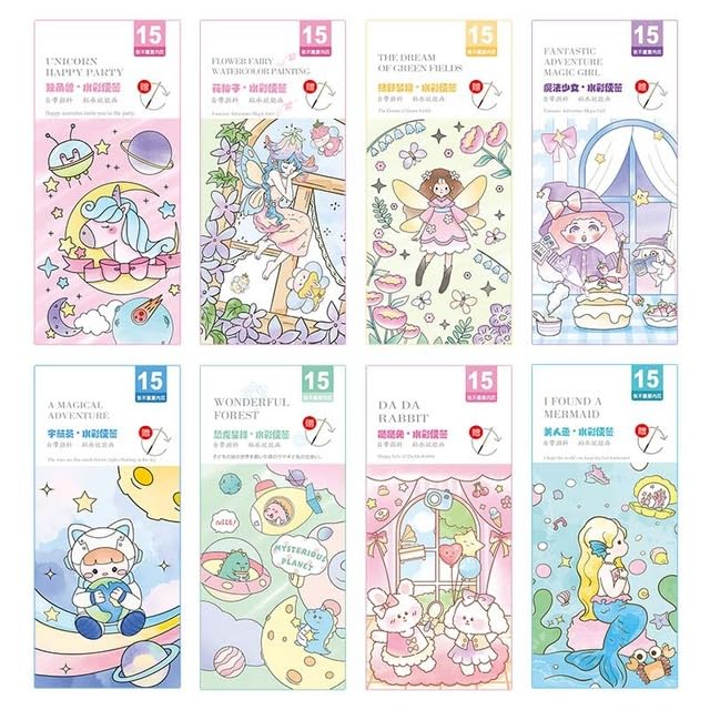 ТоуAE - Drawing Doodle Book Self Paint Drawing Book Gouache Painting Book Colour Watercolour Painting Colouring Note Book For Kids ZQQ (4PCS Random)