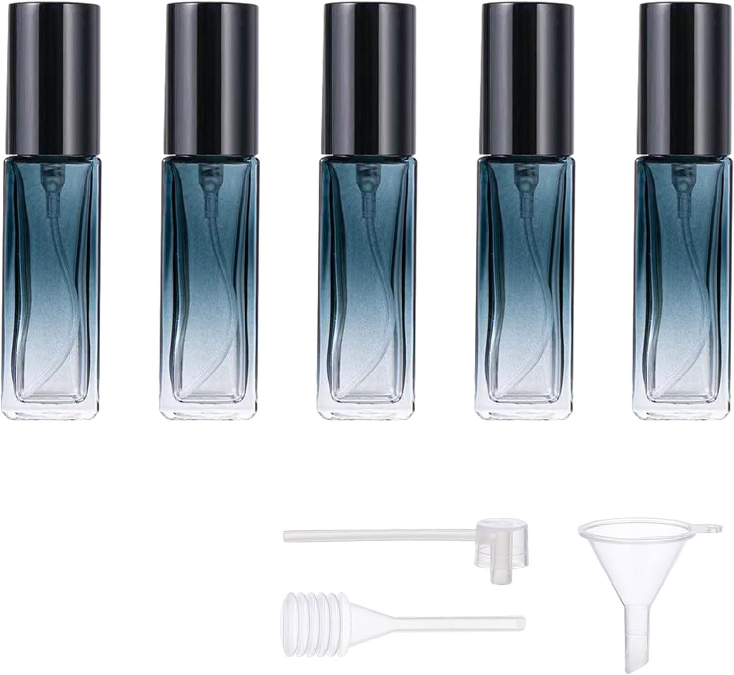 Perfume Atomizer 10ml 5pcs Mini Perfume Bottle Glass Spray Bottle Refill Bottle Bottle Perfume Sprayer (Blue)