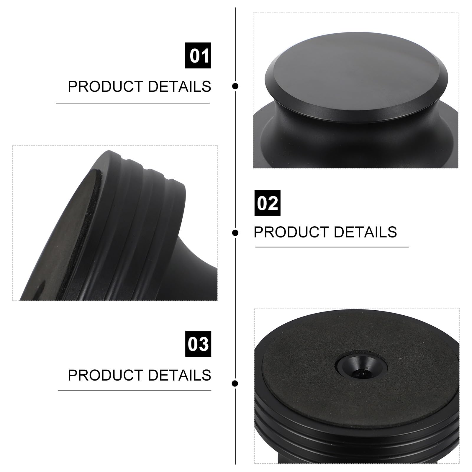 Housoutil Stabilizzatore Peso per Giradischi in Alluminio Nero 400g per Dischi Vinile, Mantiene Stabilità e Velocità Costante, Accessorio Professionale per Vinili