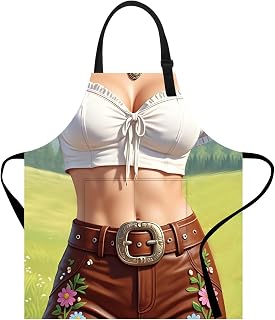 ANNA QUEEN Funny Apron for Women Men with Pockets, Adjustable Kitchen Chef Aprons for Cooking Baking Gardening Cute Apron