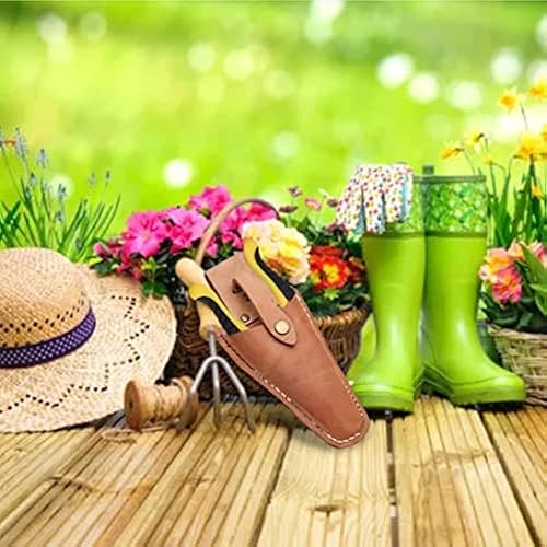 Miniatura 4 de Funda de cuero para tijeras, 1 paquete de fundas de cuero para herramientas, funda de podadora de jardín, bolsa con soporte para cinturón, funda