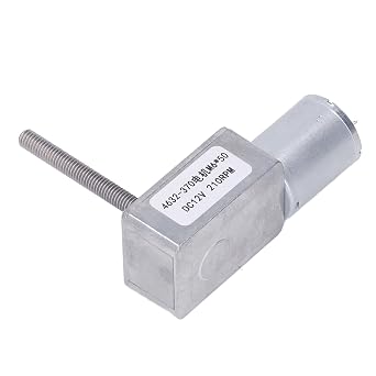 DC Gear Motor M6 X 50mm, Aluminum Alloy Brass Reversible DC Reduction Motor, Self Locking Vertical Output Shaft for Window Opener Door Opener Small Winch, DC12V Geared Motor 210RPM
