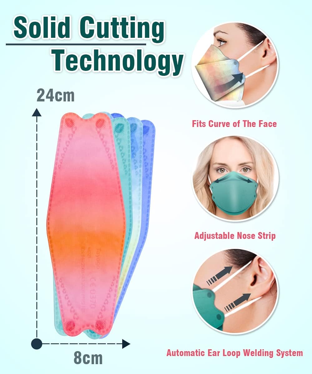 Tayogo FFP2 Face Masks,Fish Shape Protective Face Masks, 5Layer