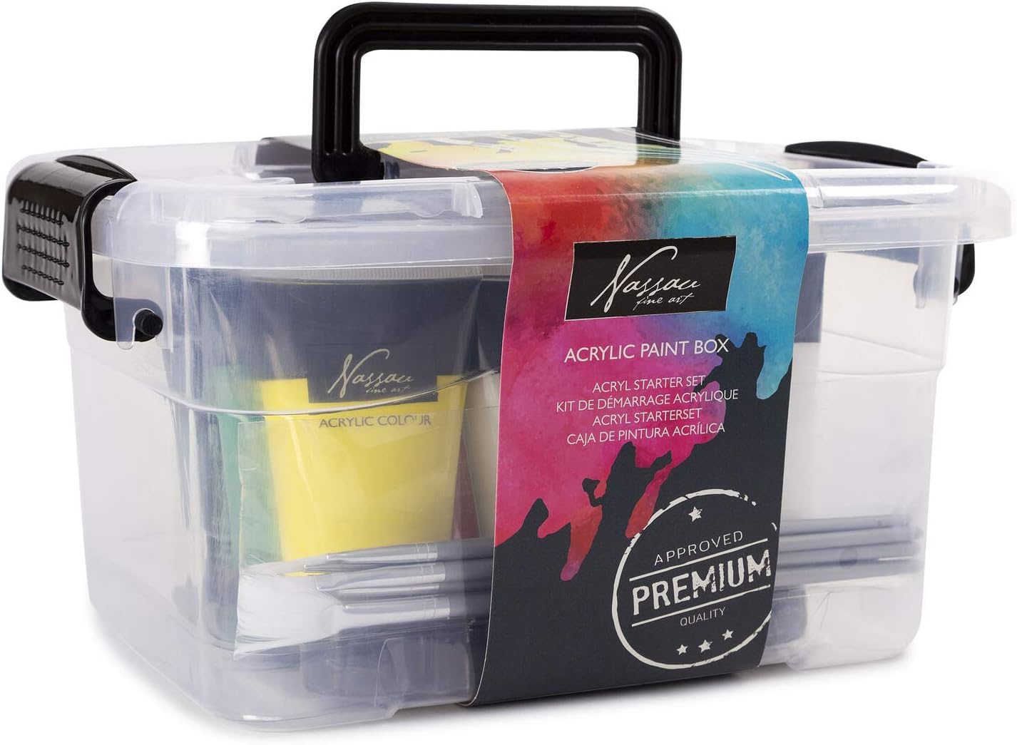 Nassau 15 Piece Professional Fine Art Acrylic Paints & Brushes Box Set