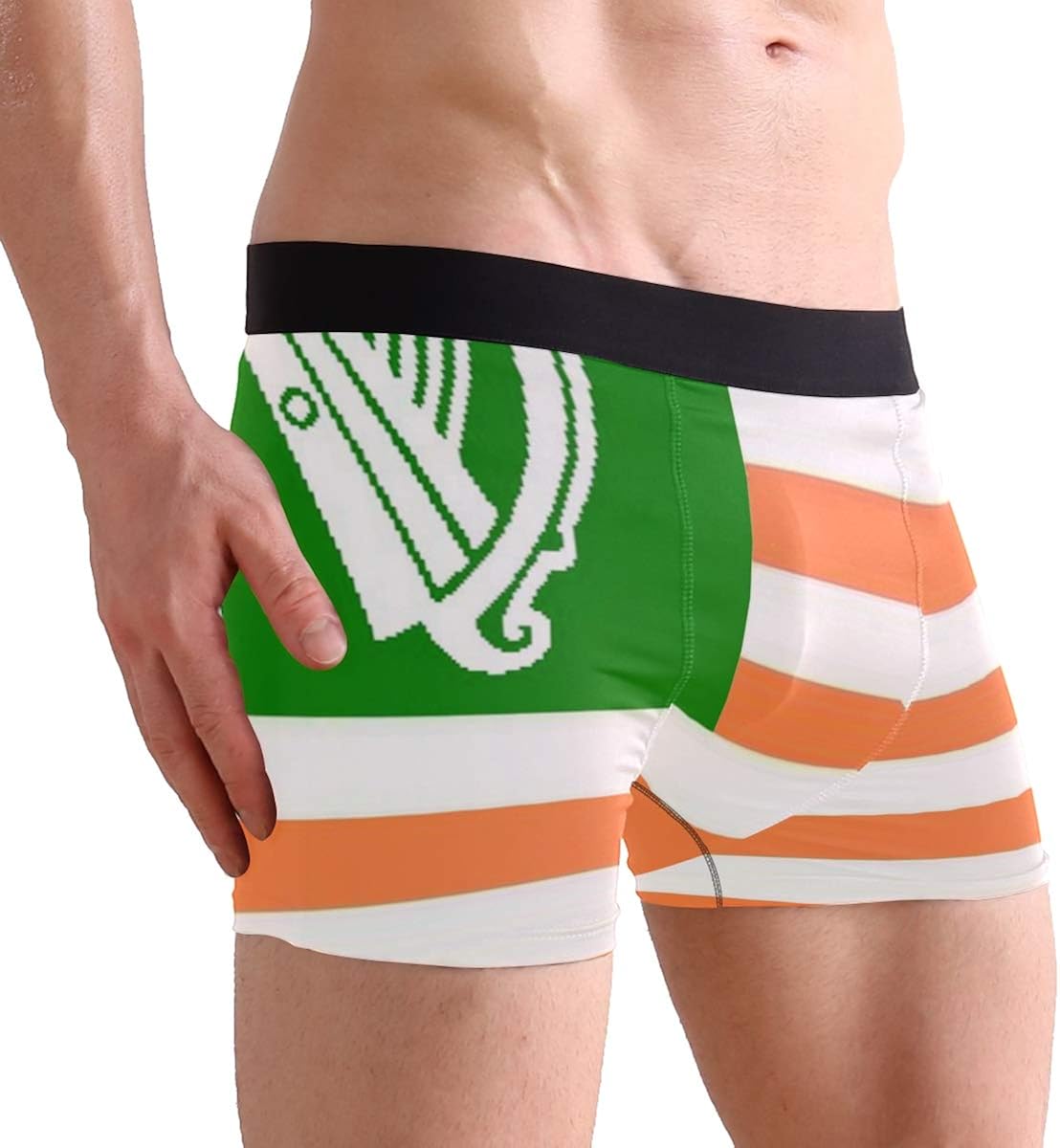 CAPTAIN VIKINGS Men's Underwear Premium Men's Boxer Briefs Gallery Irish American Flag for Father，Brother，Boyfriend Gifts: Clothing, Shoes & Jewelry