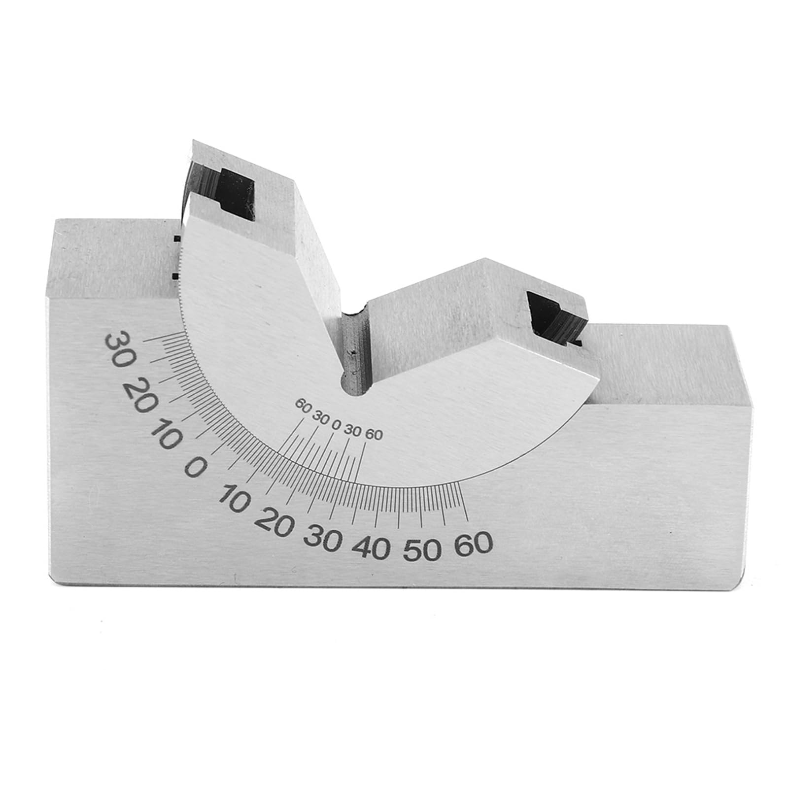 Zerodis V-Block mit Einstellbarem Winkel, Werkzeugstahl-Präzisions-Winkelfräsvorrichtung 75 X 25 X 36 Mm, 0 Bis 90 Grad Stufenlose Neigung, 0,01 Mm Geschliffene Flächen, für Benutzer von