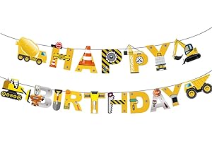 Finypa Construction Birthday Banner: Ultimate Party Decoration for Your Little Builder!
