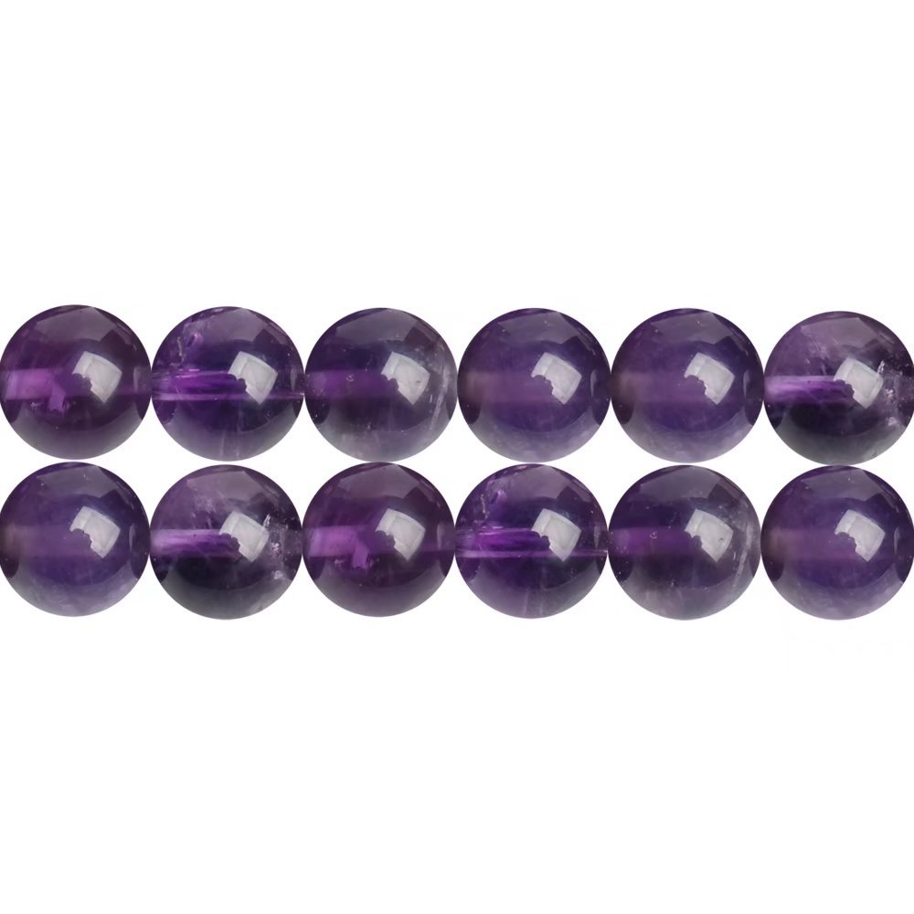 Natural AAA Purple Amethyst Crystal and Gemstone Round 10mm Loose Beads for DIY Necklace Bracelet Earrings Jewelry Making One Strand 15 Inch APX 35 Pcs