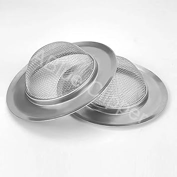 ABlue Clipper Stainless Steel Sink Strainer, Kitchen Drain Basin Basket Filter Stopper Drainer/Jali Wash Basin Filter Strainer, Waste Coupling, Mesh for Drainer, Drain Hole Filter Trap (2)