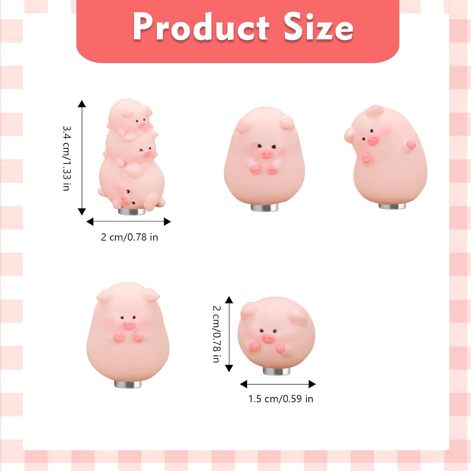 5 Pcs Cute Cartoon Resin Door Hinge Topper Hinge Toppers Magnetic Door Hinge Heads Decorative Topper Whimsical Home Decoration(Pig) image 3