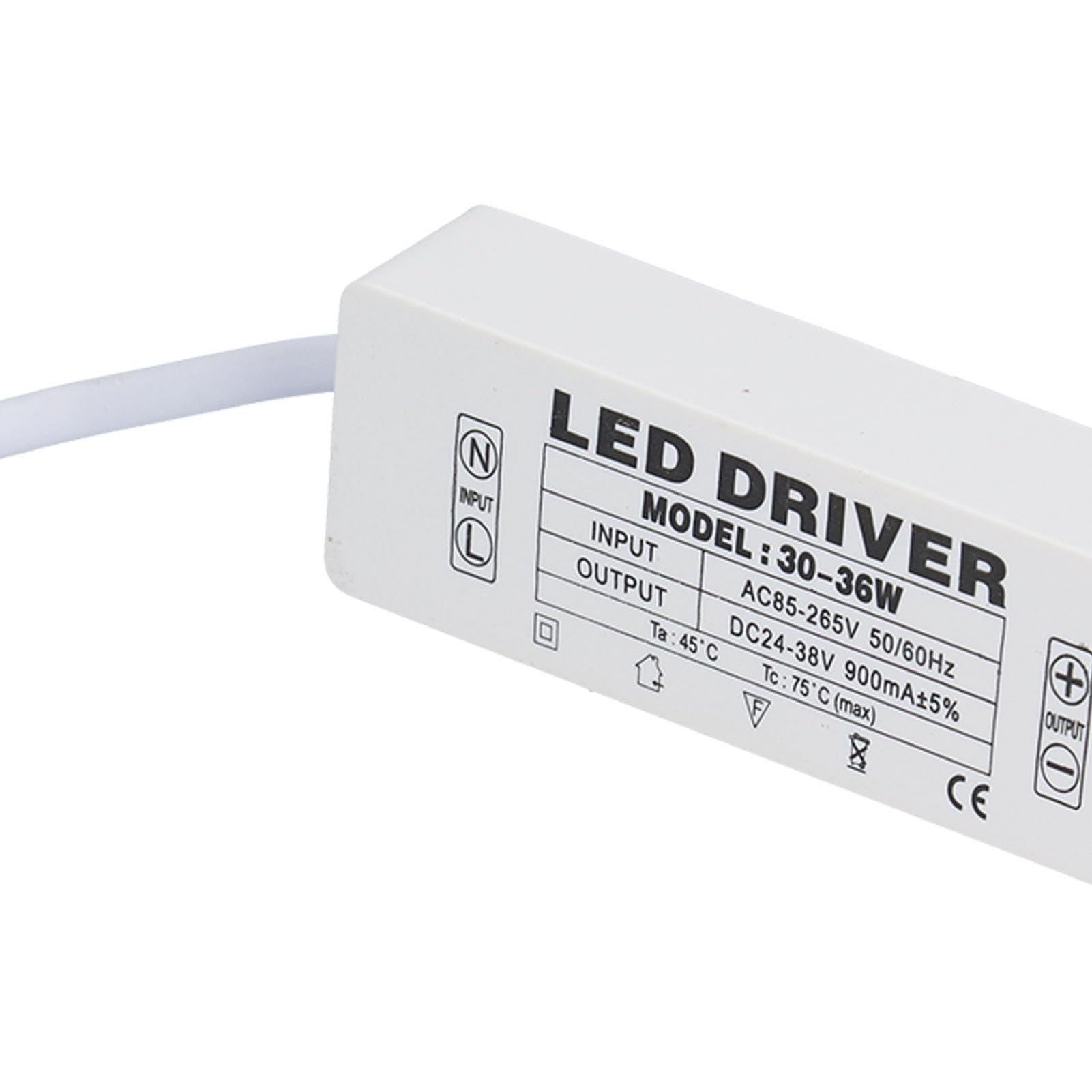 Pilote LED 30-36W, Courant Constant 900mA - Entrée AC85-265V, Sortie DC24-42V - Protection Court-circuit, Dissipation Thermique - Pour Installation éclairage DIY - 6