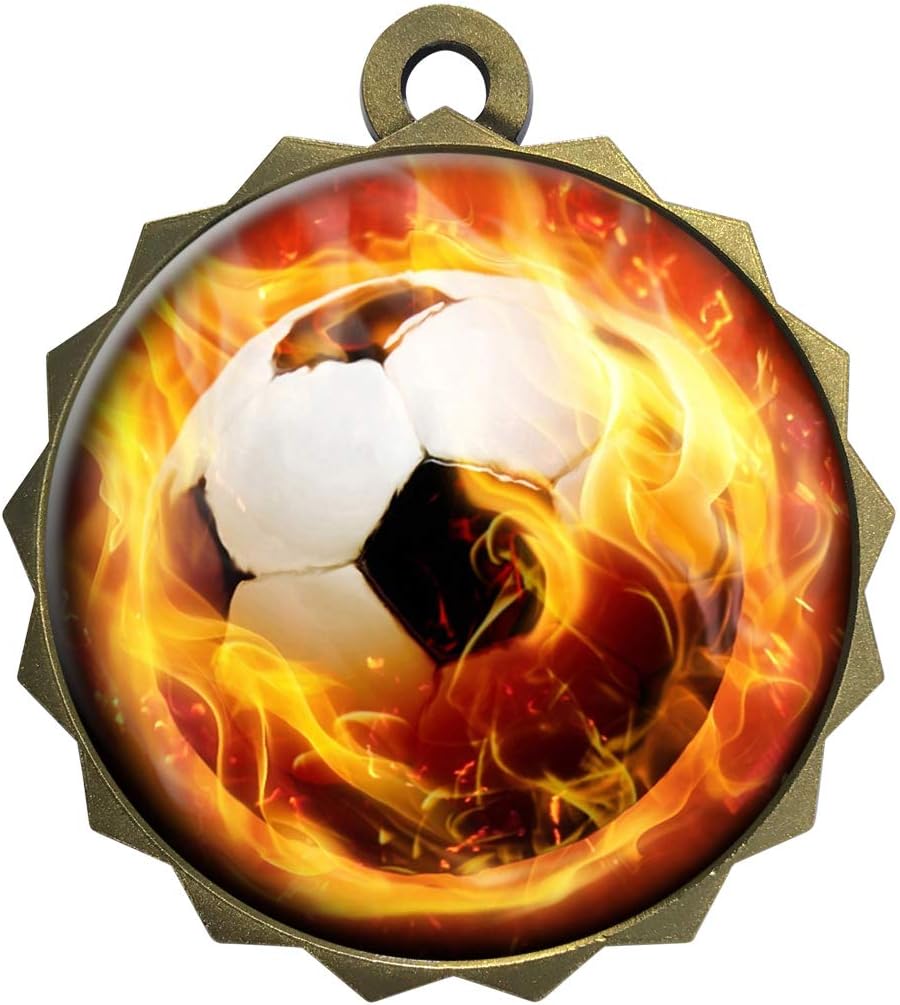 Express Medals 1 to 50 Packs Engraved Personalized Custom 2.25 Inch Gold Silver Bronze Soccer Medals Trophy Award with Neck Ribbon Medal Trophies LAZD214FCL809