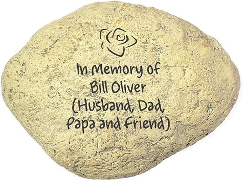 GiftsForYouNow Personalized Engraved Memorial Resin Garden Stone with Any Message, 11.5 x 8.25 x 2.5 Inches, Indoor/Outdoor