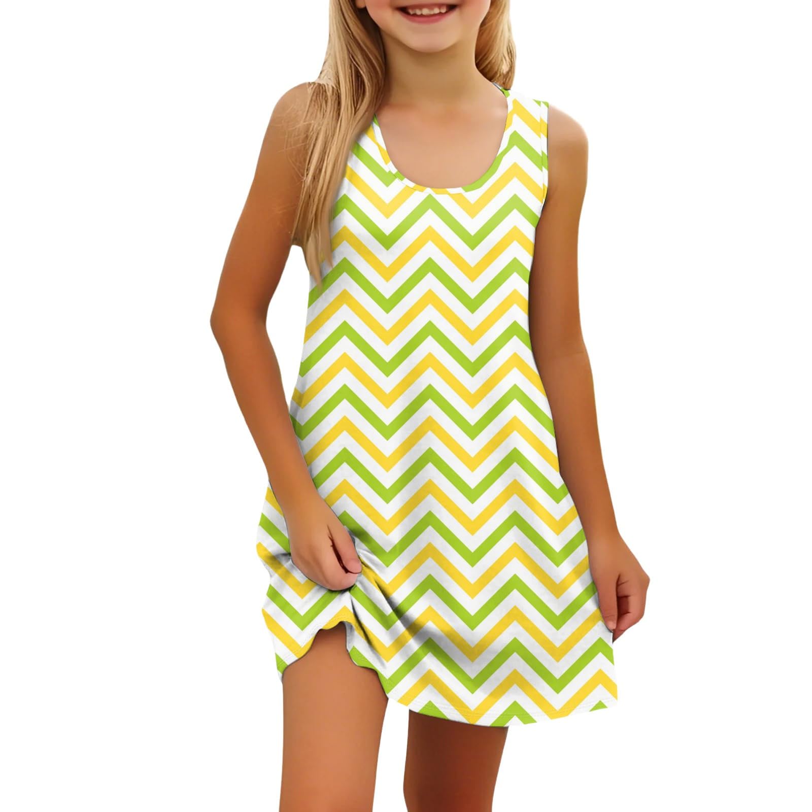 Robe sans manches Pâques fille style fleuri chic et léger - 6