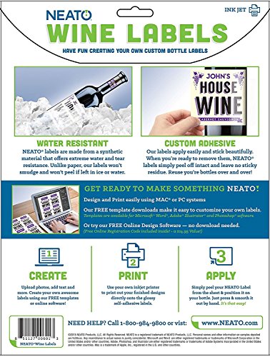 Neato WINE-40 Bottle Labels - 10 Sheets. 40 Bottle & Neck Labels thumb #4