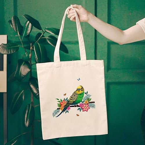 Miniatura 10 de WIRESTER Bolsa de lona reutilizable para mujeres y niñas, bolsa de compras de comestibles, bolsa de hombro escolar, bolsa de viaje para perros y