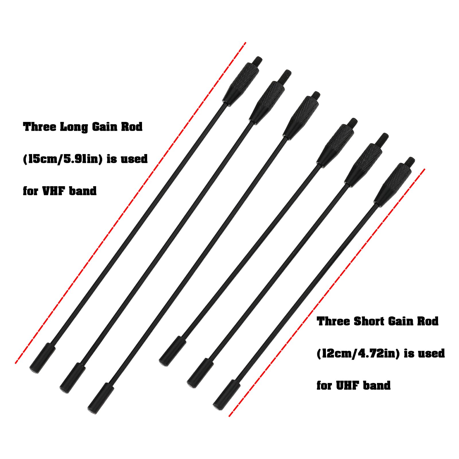 eMagTech RE-02 SO-239 Ham Radio Antenna Ground Plane PL-259 UHF/VHF Base with Gain Rods 10–1300MHz Signal Enhancement - 4