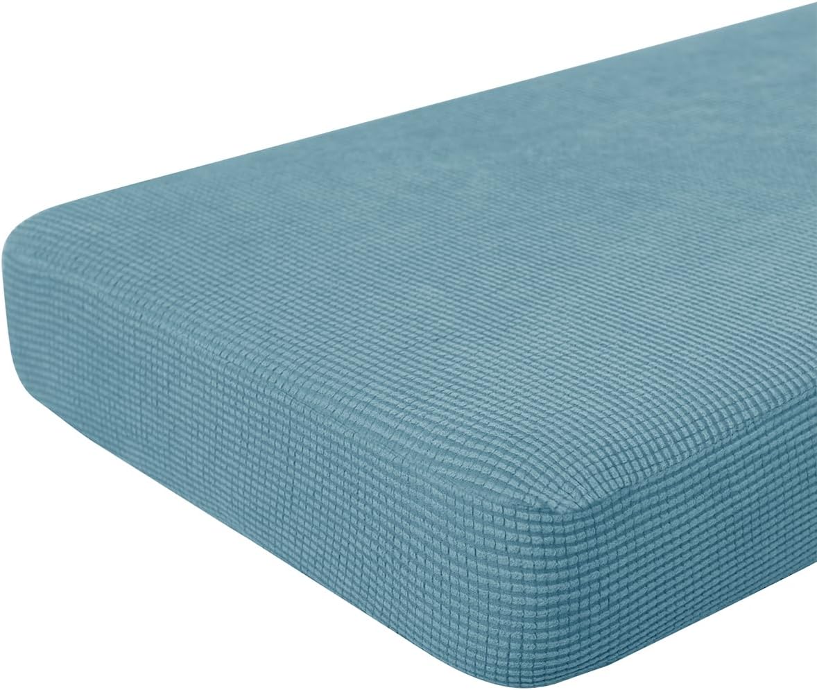 Hokway Couch Cushion Covers Stretch Cushion Covers Sofa Seat Cushion Slipcover Cushion Protector(SmokyBlue, Large)