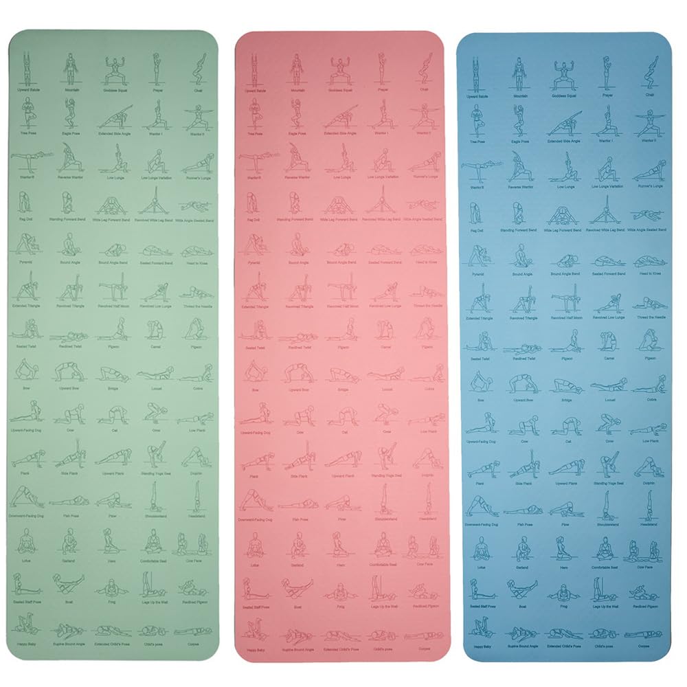 Fitnessmatte Yoga-Matte 183 x 61, rutschfeste Übungs-Fitnessmatte for Pilates-Gymnastikmatte, Fitnessgeräte