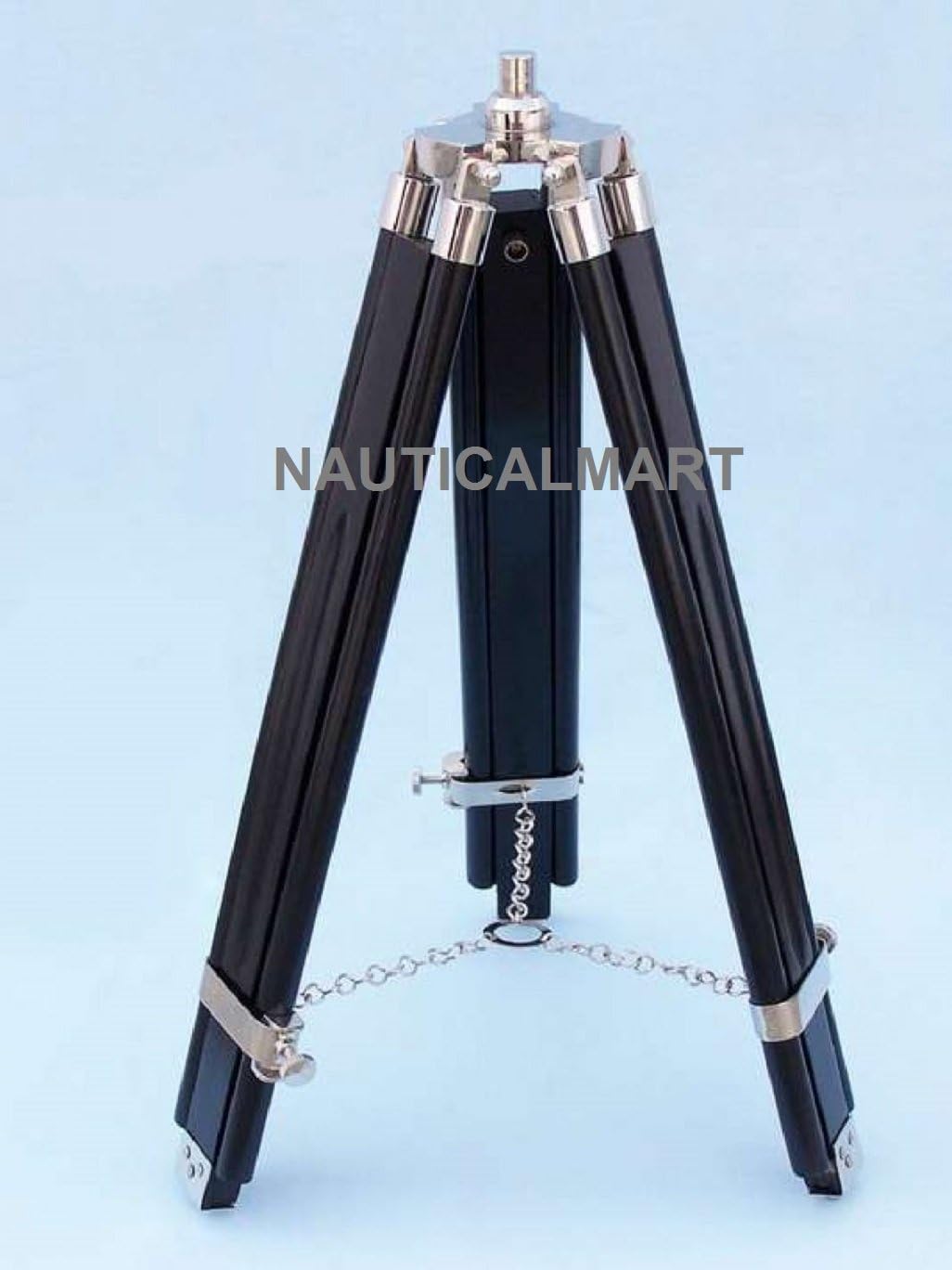 NauticalMart Floor Standing Chrome - Leather Harbor Master Telescope 50"