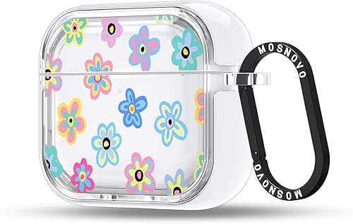 Miniatura 56 de MOSNOVO Funda protectora transparente para AirPods Pro 3, con anillo de metal duro de lujo de doble capa a prueba de golpes, diseñado para AirPods