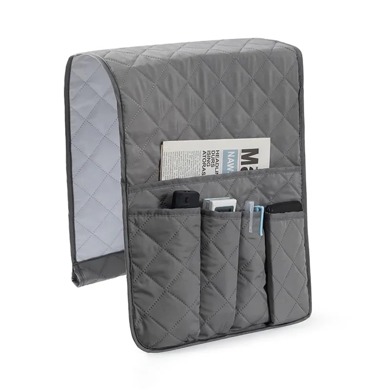 Iopklytf Grey Sofa Armrest Organizer Sofa Armrest Storage Bag 5 Pockets