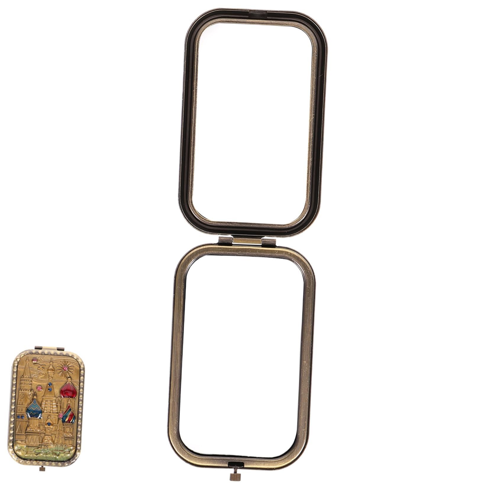 Healvian 5 Stück Handspiegel Klappbar Vintage Kosmetikspiegel Tragbar Doppelseitiger Schminkspiegel für Handtasche und Reisen für und Mädchen