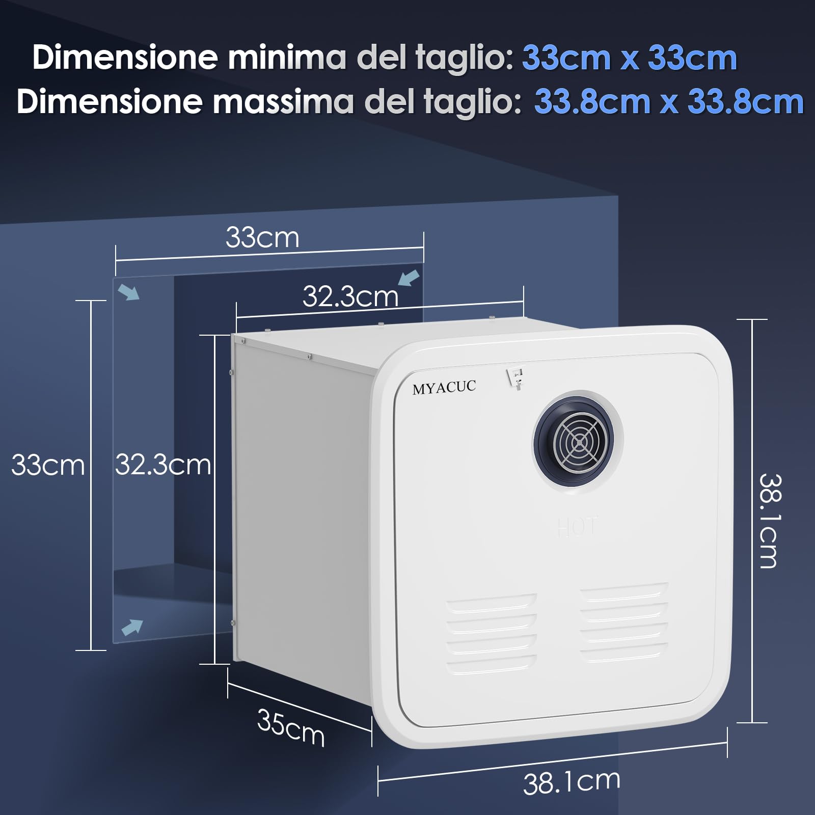 Scaldabagno Senza Serbatoio per Camper a Propano, MYACUC 55000 BTU Scaldabagno a Richiesta per Camper con Telecomando e Porta da 15“ x 15”, Scaldabagno Istantaneo per Camper