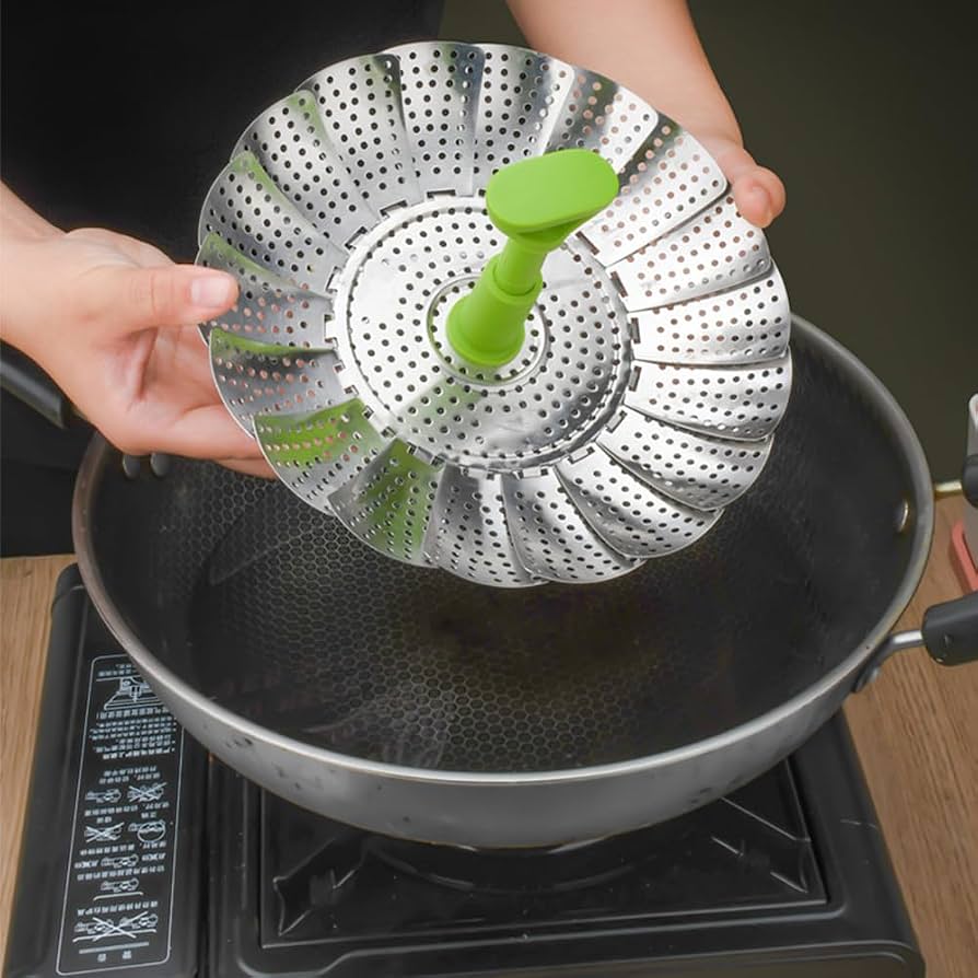 BESTonZON Panier Vapeur Acier Inoxydable Avec Poignées - Cuit-Vapeur Pratique Pour Raviolis, Petits Pains Et Légumes