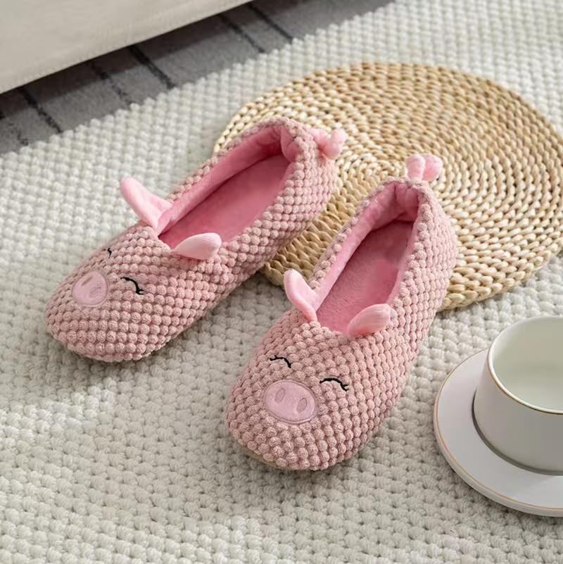 Cute Pig Slipper for Women Cartoon Slippers Animal Slippers Warm Slippers Women's House Shoes Cotton Knit Memory Foam Maternity Slippers3