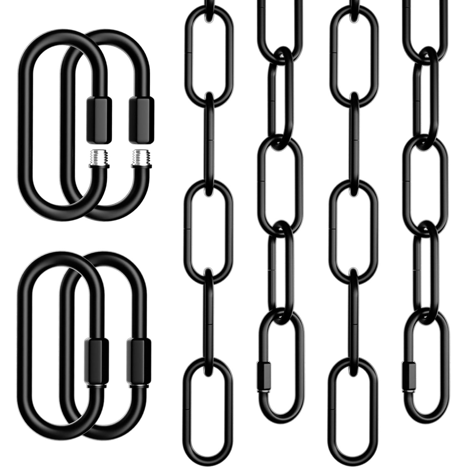 Quadafy 2 Pack 3 Feet Industrial Black Light Fixture Chain - lighting accessories | Mubboo