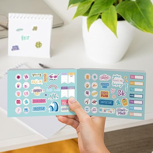 Miniatura 6 de Designer Greetings Libro "So Many Stickers", 20 hojas, más de 400 calcomanías para planificador, estacional, motivacional, festivo y decorativo,